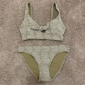 American Eagle Olive Green Polka Dot Small Bikini